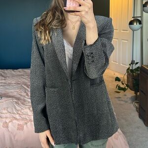 Frame velvet grey herringbone blazer